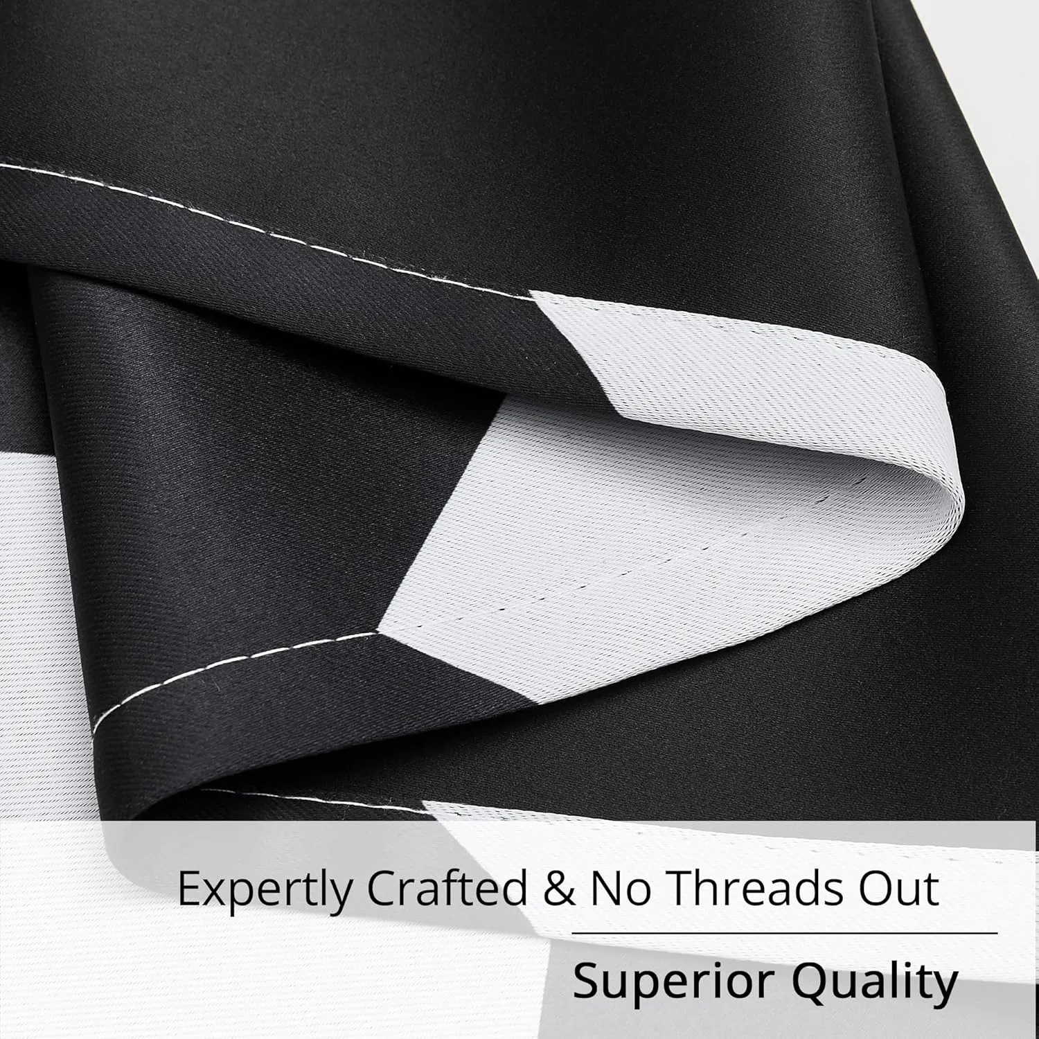 100% Blackout Curtains – Classic Black and White Chevron Curtains, 2 Panels, Each W52×L84, Thermal Insulated, Nosie Reduce, for Bedroom and Livingroom