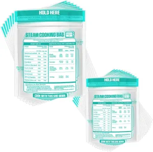 100 Pack Zipper Microwave Steam Bags Medium and Large Sizes Reusable Cooking Pouch Microwave Cooking Bags for Vegetables Potatoes and Meat