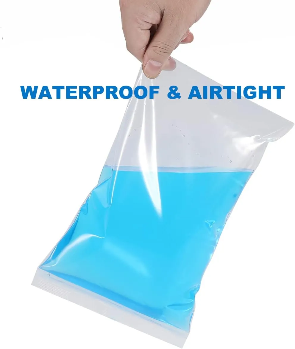 100 PCS 5" x 7" Thick 2.4 Mil Clear Zip Poly Bags Plastic Reclosable Zip Seal Lock Bags Photo Cards Snacks Seeds Zipper Bag