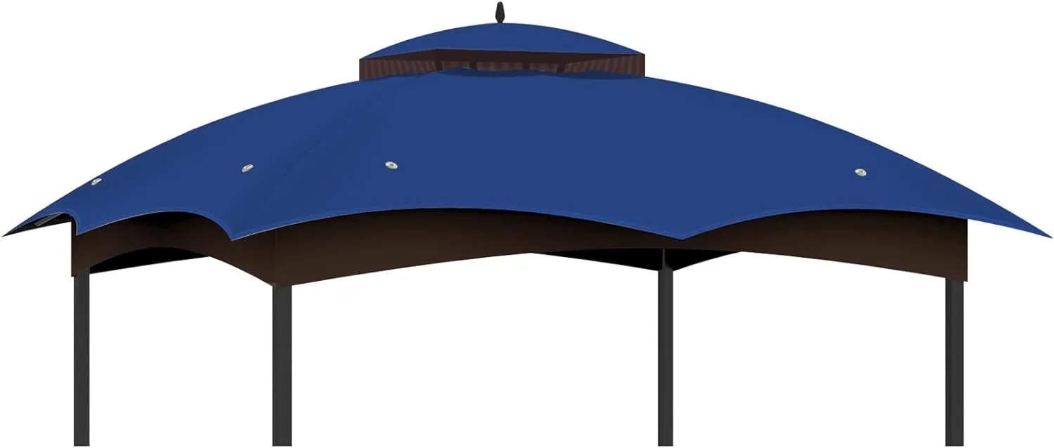 10x12 Replacement Gazebo Canopy Top Cover, Double Tiered Waterproof Canopy Roof for Lowe's Allen Roth Gazebo #GF-12S004B-1 (Blue)
