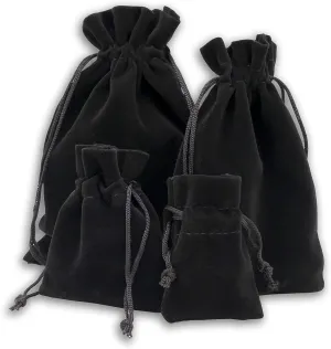 12-Pack 2X-Large Heavyweight Velvet Bags with Cord Drawstring (8x10, Black) for Tarot Dice Jewelry Crystals Pouches by TheDisplayGuys