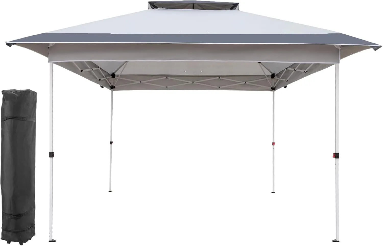 12' x 12' Outdoor Pop-up Canopy,12x12ft Instant Pop Up Canopy Tent,Portable Commercial Gazebo Camping Shelter with All Accessories Included - Wheeled Roller Bag, Sandbags, Stakes, Ropes -Grey