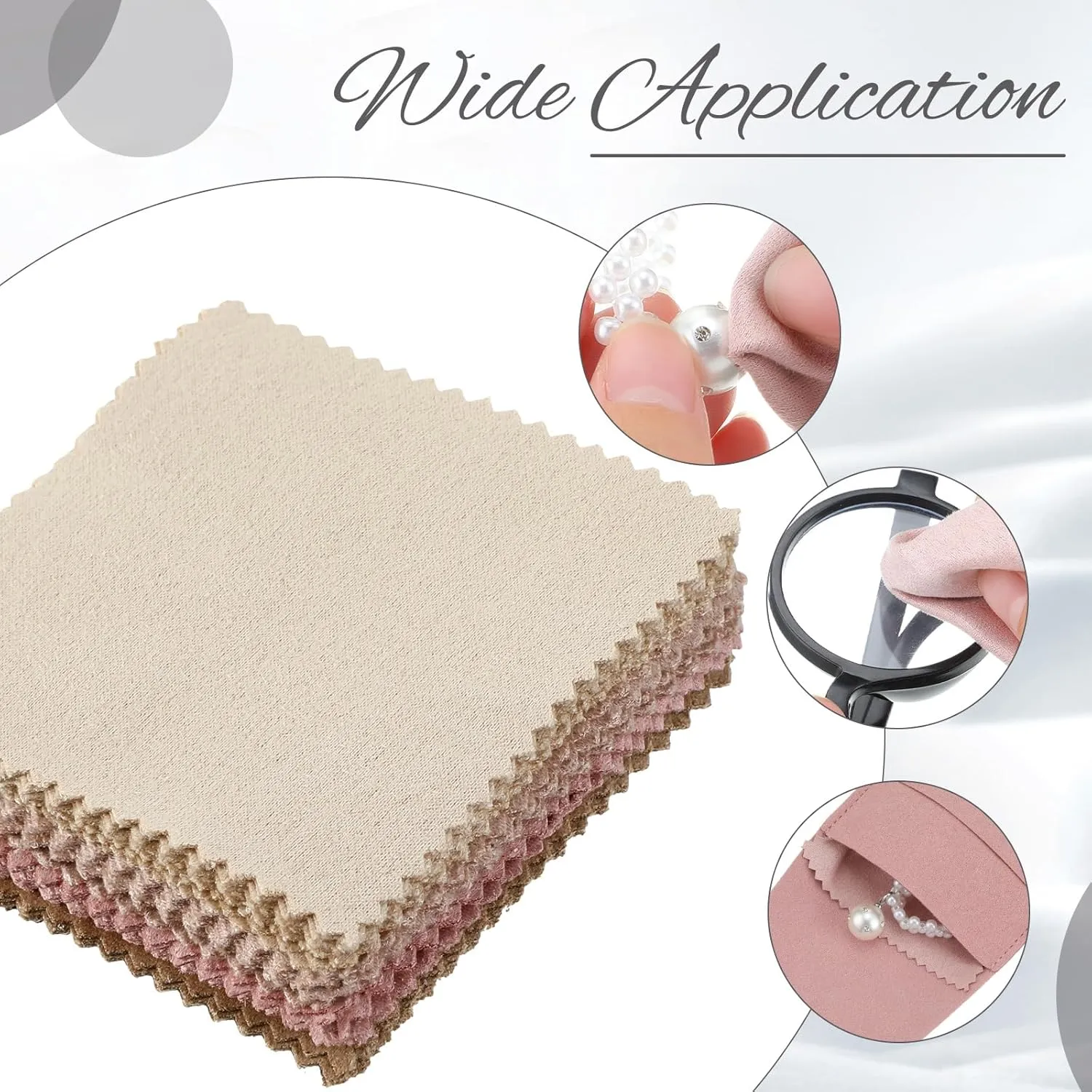 120 Pcs Microfiber Jewelry Pouch 8x8cm Packaging Bag Luxury Gift Fixed Strap Envelope Style Packaging with Cleaning Cloth(Fresh Color)