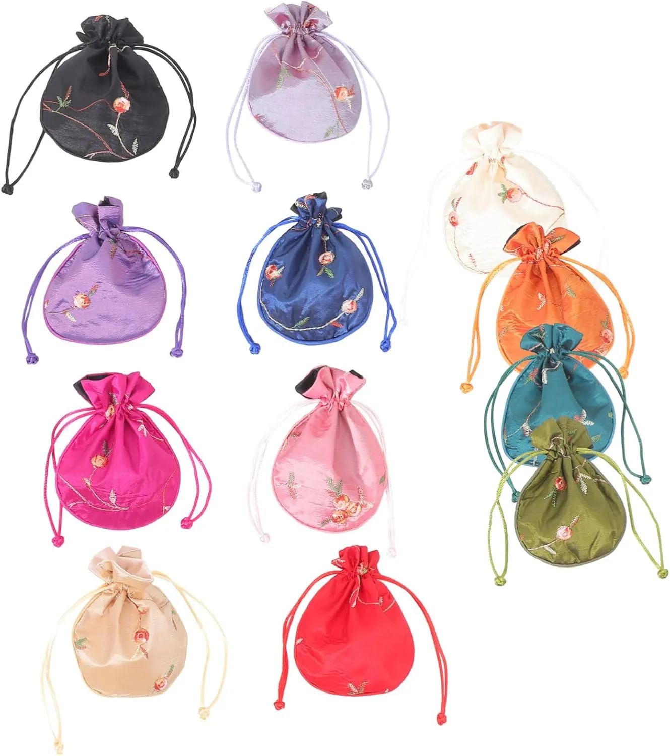 12Pcs Drawstring Cloth Bags Small Present Jewelry Bags Elegant Storage Pouches for Weddings Birthdays Showers Durable Lightweight Versatile Use