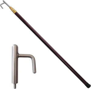 13' 16 Ft 20 Feet Long Telescoping Retrieval Hook Utility, Adjustable Rustproof Safety Boat Push Pole for Docking Rope, Swimming Pool Rescuing Gripping Tool(Brown,5M/16.4FT)