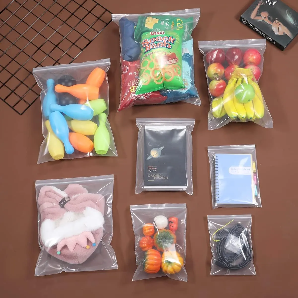 13" x 15" Large Thick 4 Mil Clear Zip Poly Lock Plastic Bags Seal Reclosable Zip Bag Heavy-Duty Clothing T-Shirt Pants Toys Zipper Storage Bags -20 Pack