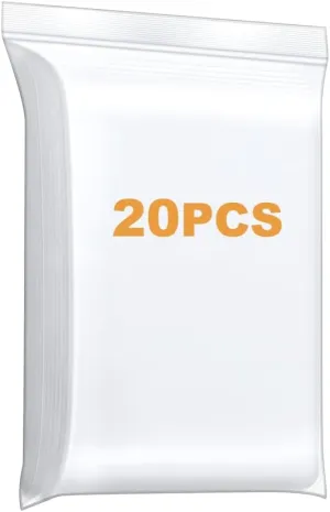 13" x 15" Large Thick 4 Mil Clear Zip Poly Lock Plastic Bags Seal Reclosable Zip Bag Heavy-Duty Clothing T-Shirt Pants Toys Zipper Storage Bags -20 Pack