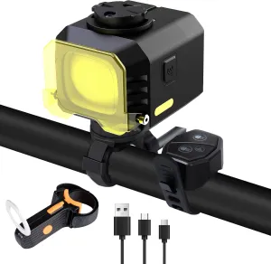 1500LM Ultra-Bright Rechargeable Bike Light, IPX5 8 Modes Including Fog Lights, Type-C Fast Charging, Rear Light with 5 Modes – Ideal for Night Riding, Mountain Biking, Commuting, Road Cycling