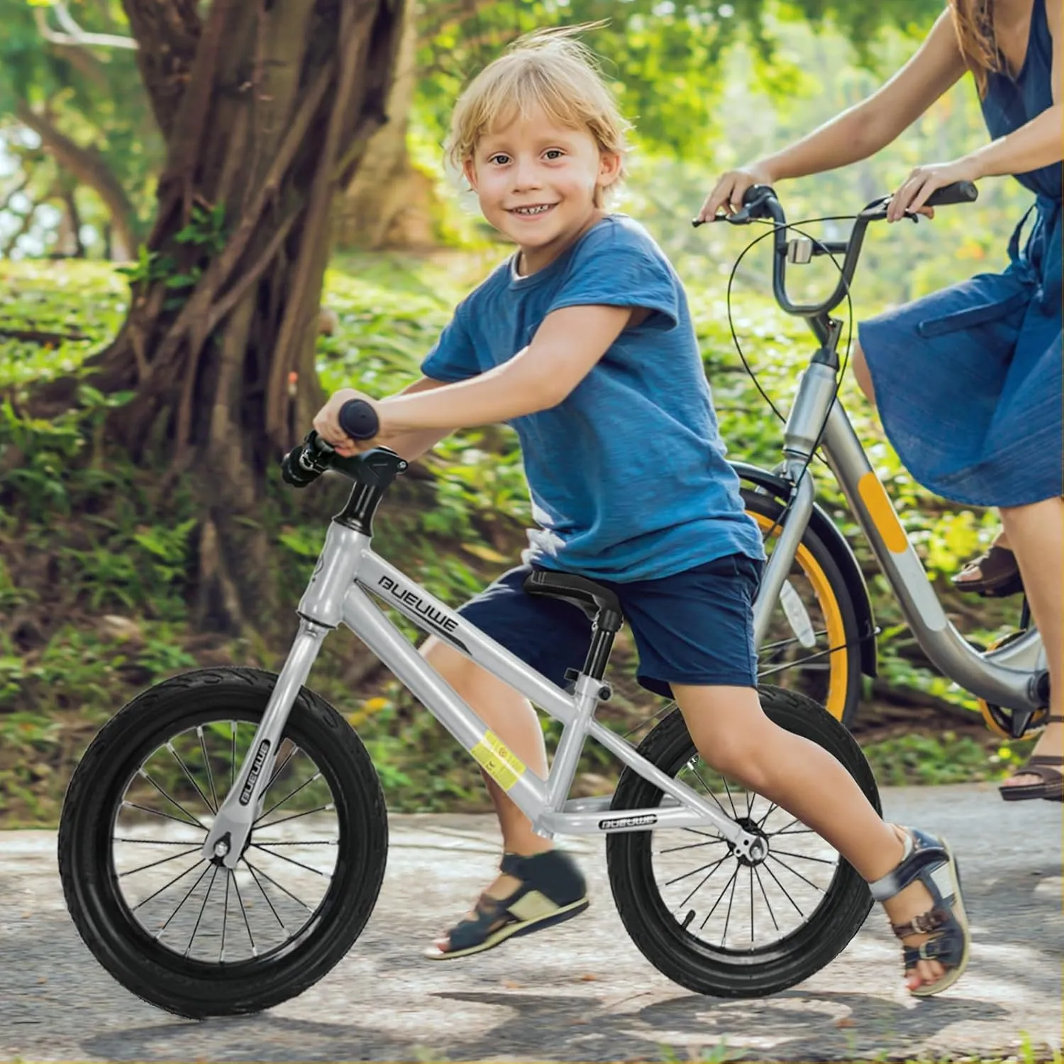 16 Inch Balance Bike for Big Kids Ages 4-8 Years Old Boys and Girls, No Pedal Sports Training Bicycle, Adjustable Seat Pneumatic Tires Quick Assembly