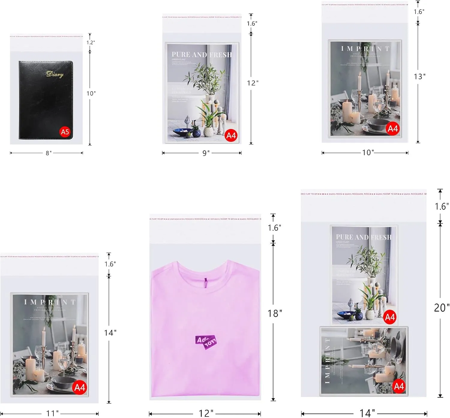 18x24 Clear Cellophane Bags 100pcs Large Self Sealing Cello Bags Self Adhesive Plastic Bag for Packaging Apparel Clothes Toys Gifts Baskets Party Favors School Supplies Artwork