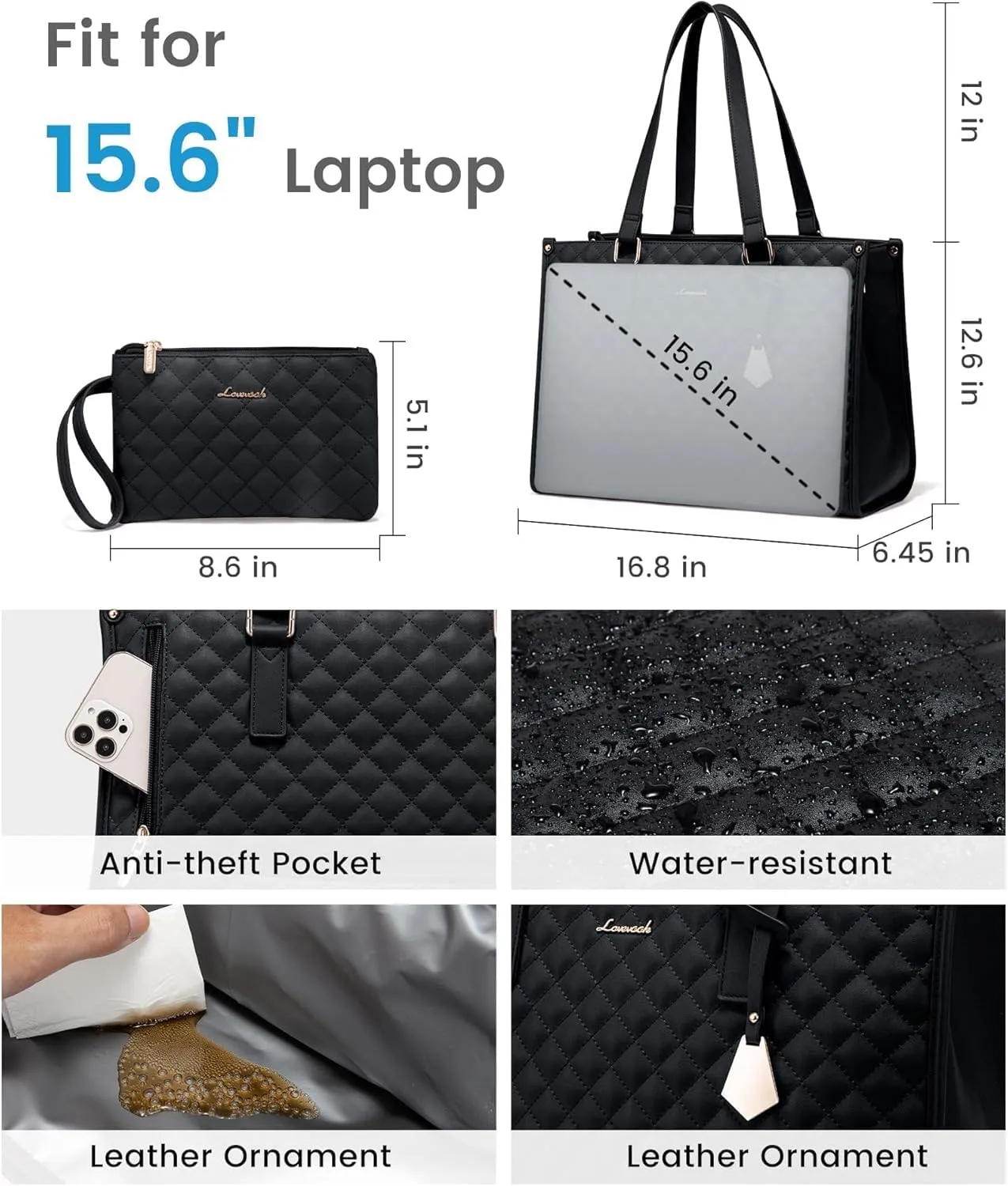 2 In 1 Tote Bag Lunch Bag Combo, Lunch Tote Bags for Women with Lunch Compartment, The Ultimate 2-in-1 Tote Bags (Off white)
