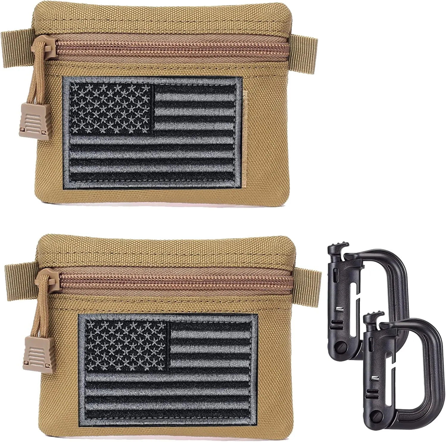 2 Packs Tactical EDC Pouches Compact Mini Military Molle Utility Pouch Accessories Organizer Bags Coin Purse Keychain Pockets Credit Card Holder for Waist Pack