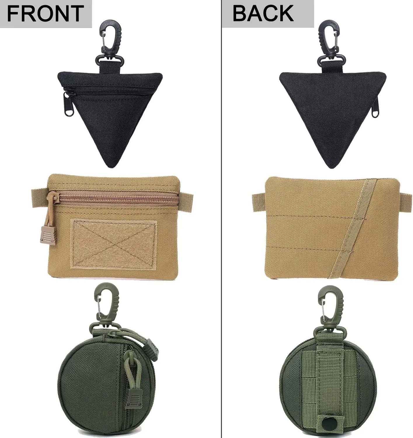 2 Packs Tactical EDC Pouches Compact Mini Military Molle Utility Pouch Accessories Organizer Bags Coin Purse Keychain Pockets Credit Card Holder for Waist Pack
