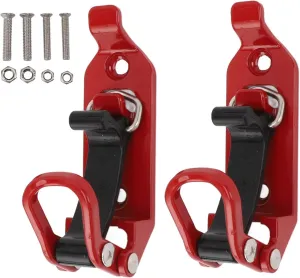 2 Pcs Shovel Mount for Roof Rack, Metal Rubber Clamps Wall Mounting Brackets Quick Release Axe Holder Mount Kit Car Accessories for Roof Rack Truck Boats (Red)