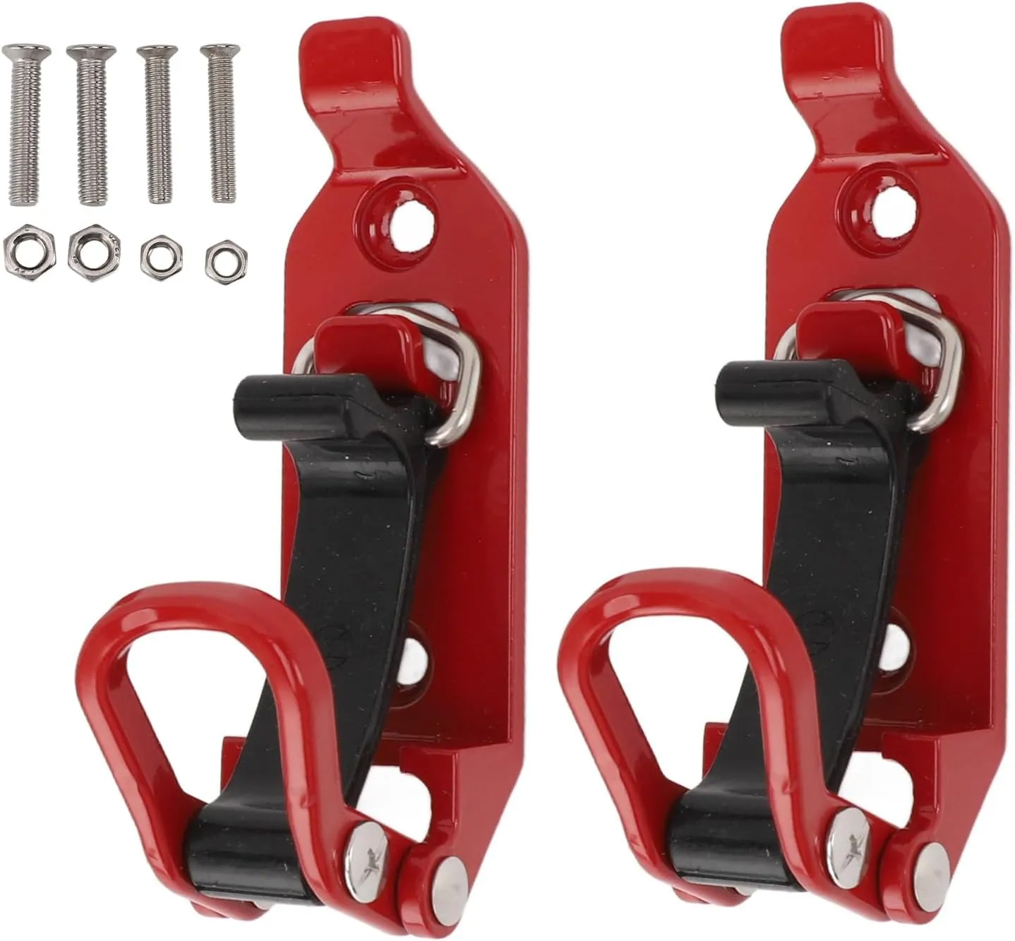 2 Pcs Shovel Mount for Roof Rack, Metal Rubber Clamps Wall Mounting Brackets Quick Release Axe Holder Mount Kit Car Accessories for Roof Rack Truck Boats (Red)