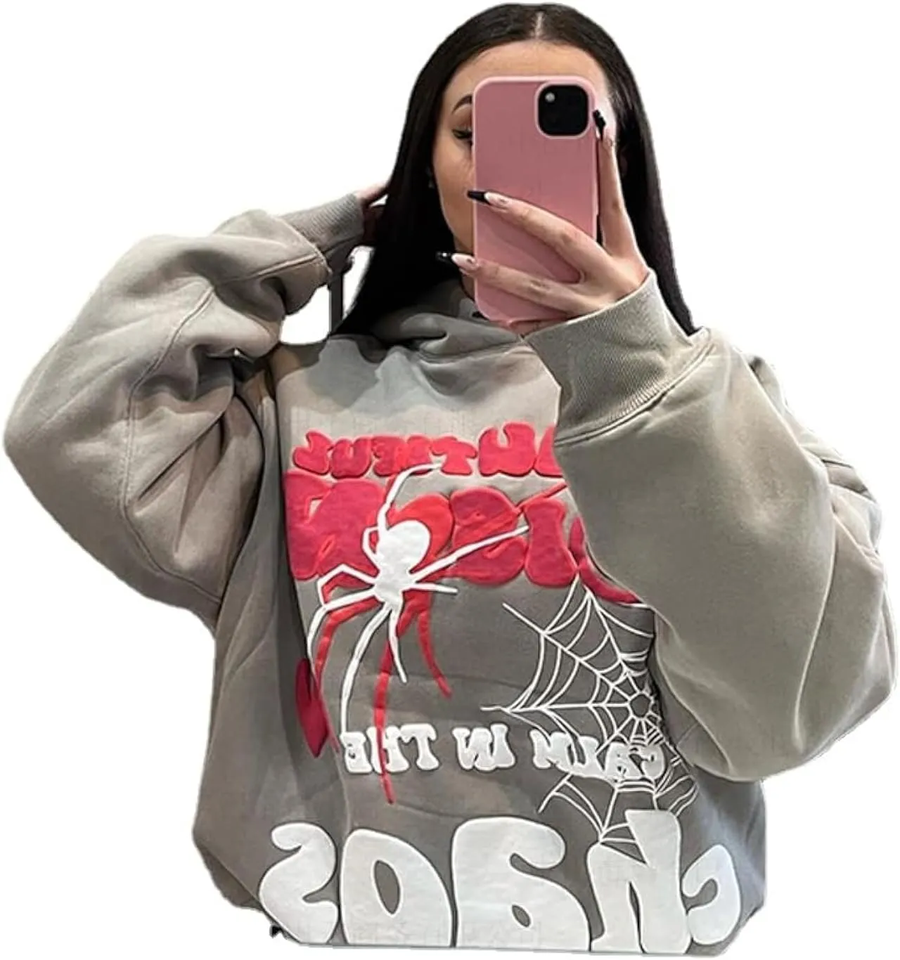 2024 Autumn/Winter Spider Web Hip Hop Hooded Hoodie for Men and Women Y2k Hoodie Matching Hoodies for Couples