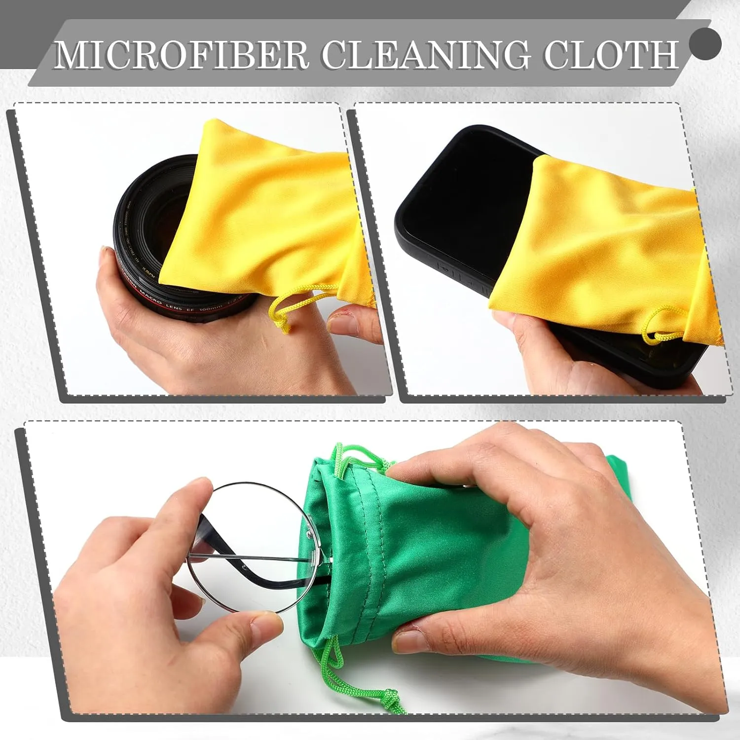 24 Pcs Sunglass Pouch Drawstring Microfiber Sunglasses Case Multicolor Soft Eyeglass Bag