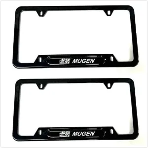 2PCS License Plate Frame Cover Holder, Mugen Forhonda, Black Stainless Steel Made, sad23