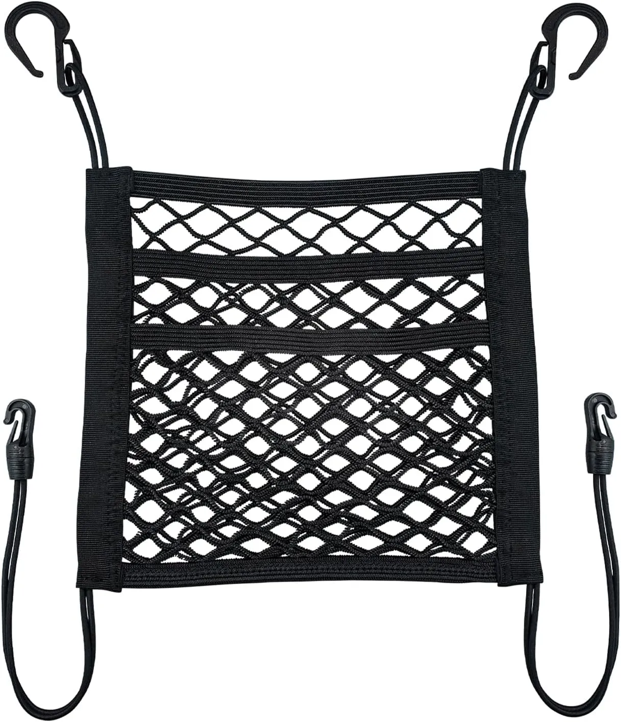 3-Layer Car Mesh Organizer Storage Between Front Seats Kid Dog Pet Net Barrier Car Net Pocket Elastic Tissue Purse Holder Netting for Car, SUV, Van