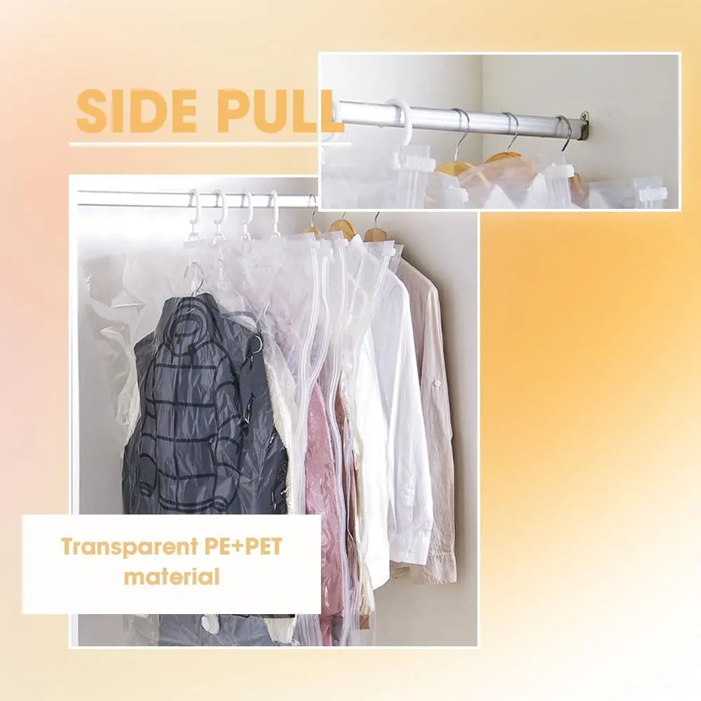 3PCS Hanging Vacuum Storage Bags with Electric Pump, Vacuum Sealer Bags Clothes Hanging Compressible Storage Bag, Hanging Space Saver Bags Clothes Packing Bags Vacuum Travel Bags for Luggage (Medium)