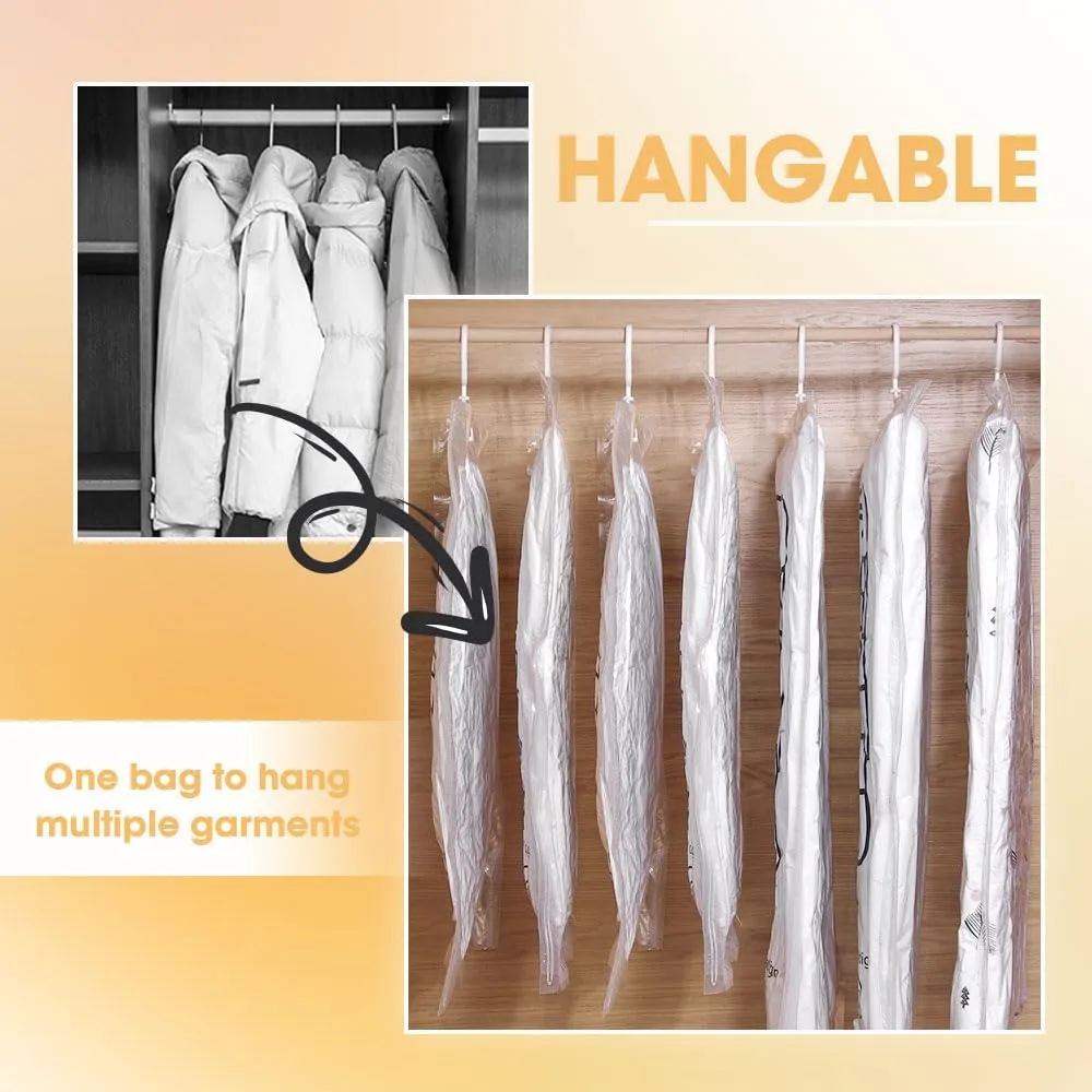 3PCS Hanging Vacuum Storage Bags with Electric Pump, Vacuum Sealer Bags Clothes Hanging Compressible Storage Bag, Hanging Space Saver Bags Clothes Packing Bags Vacuum Travel Bags for Luggage (Medium)