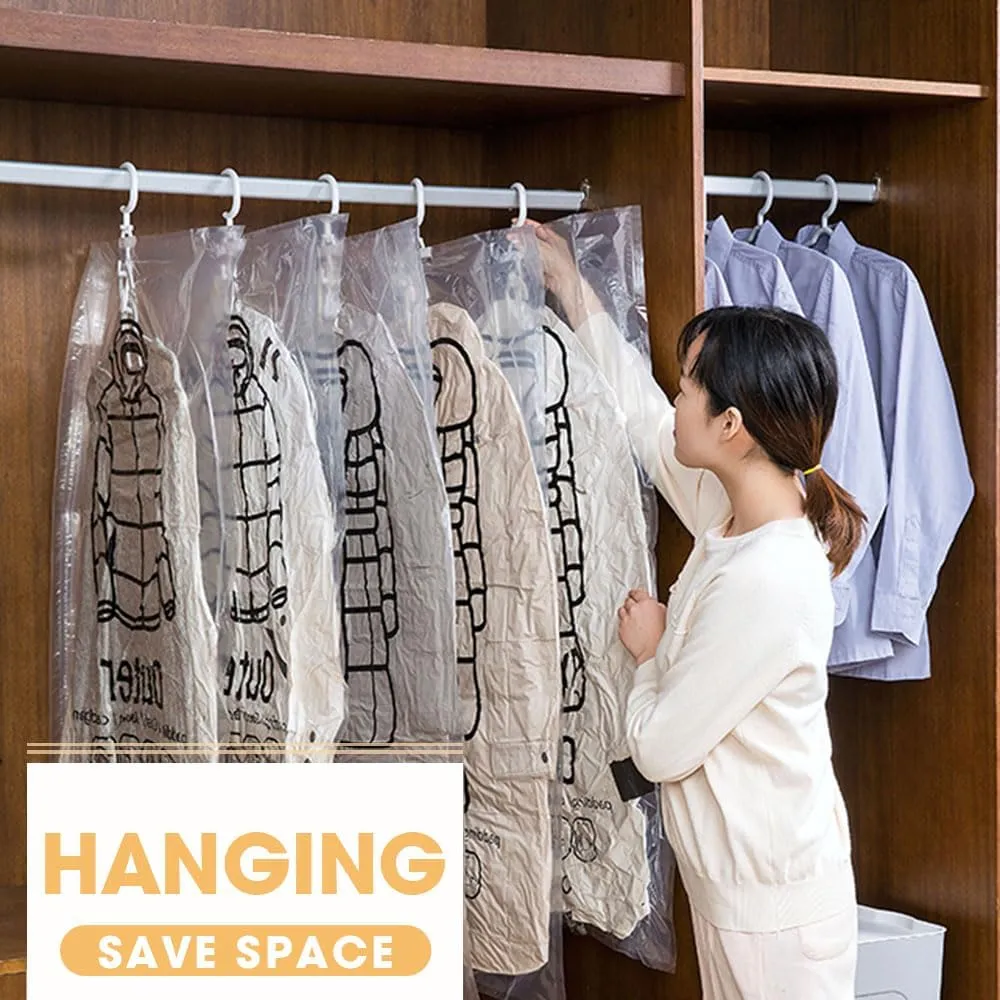 3PCS Hanging Vacuum Storage Bags with Electric Pump, Vacuum Sealer Bags Clothes Hanging Compressible Storage Bag, Hanging Space Saver Bags Clothes Packing Bags Vacuum Travel Bags for Luggage (Medium)