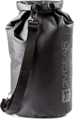 3VGEAR Nautilus Waterproof Dry Bag - 30L Heavy-Duty PVC Tarpaulin Waterproof Dry Bag with Removable Shoulder Strap, Roll-Top Closure, Sealed Seams - For Boating, Kayaking and Outdoors - Black