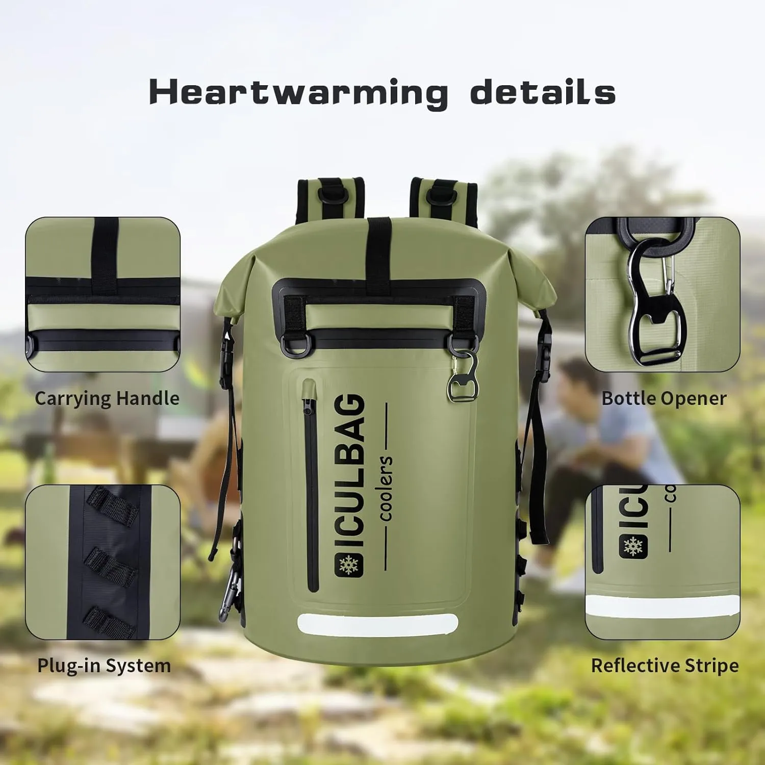 48cans Large Cooler Backpack Insulated Waterproof for Men Women Insulated Backpack Cooler Leak Proof Waterproof for 24 Hours Cooling for Camping Picnic Hiking Beach Travel Kayaking