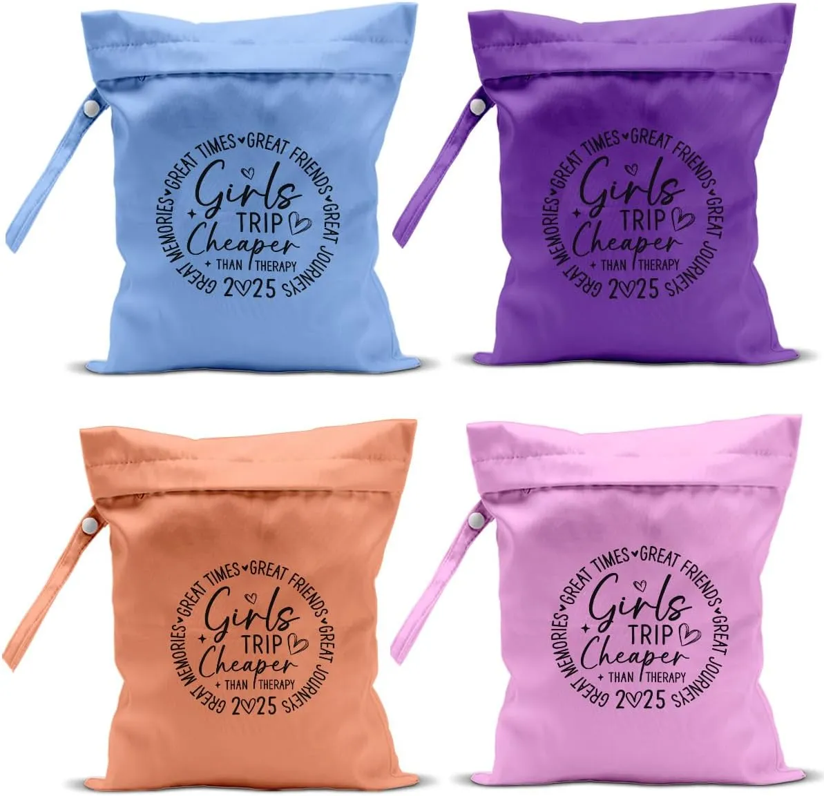 4Pcs Girls Trip Gifts Wet Dry Bag, Beach Bag Wet Bag Favors Aloha Bags, Sunscreen Bags Swimsuit Toiletry Travel Essentials For Women, For Beach Travel Laundry bags Dirty Diaper Swimsuit Gifts