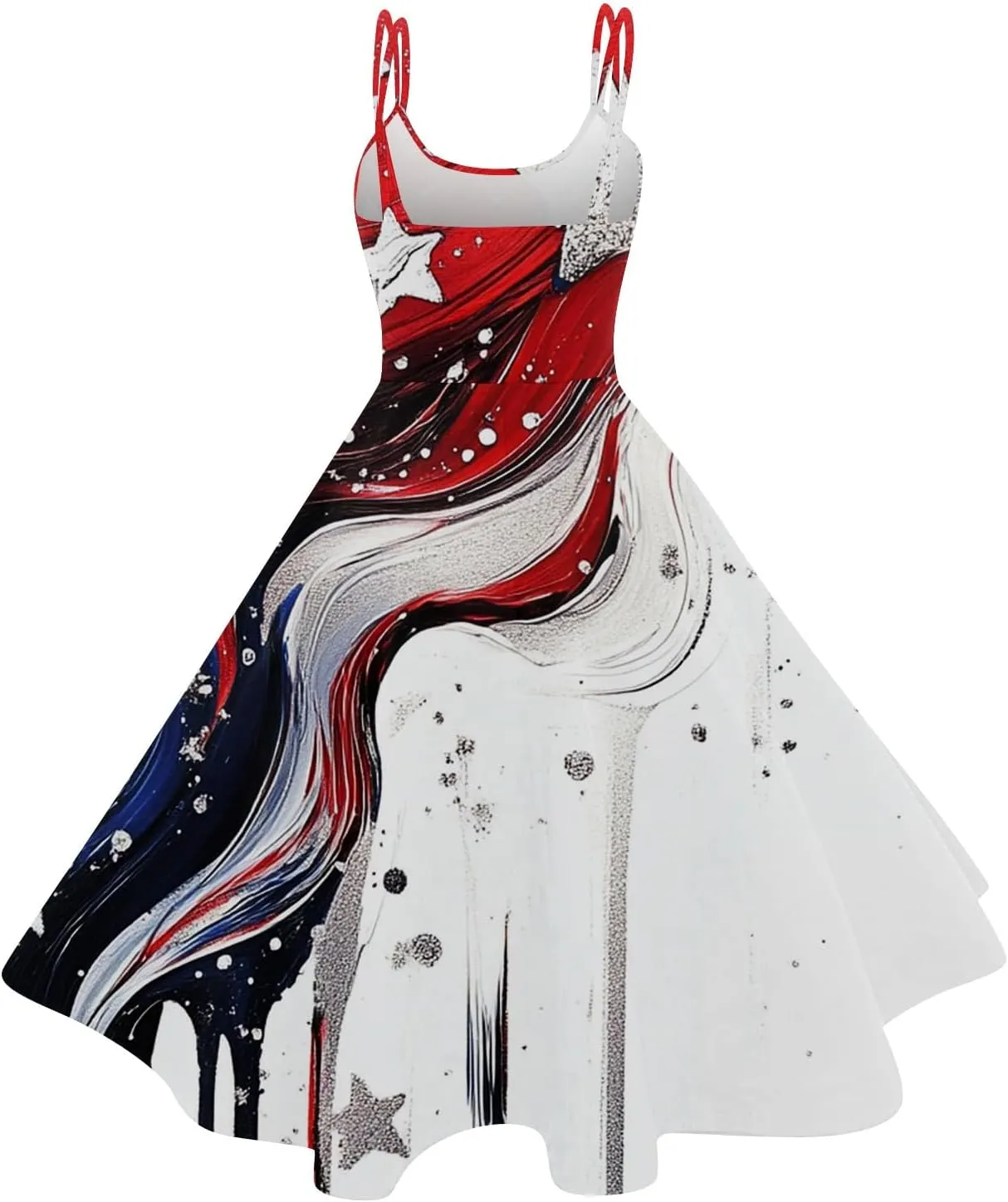 4th of July Dress for Women Women's Independence Day Print Off-The-Shoulder 50s 60s Punk Vintage Dresses