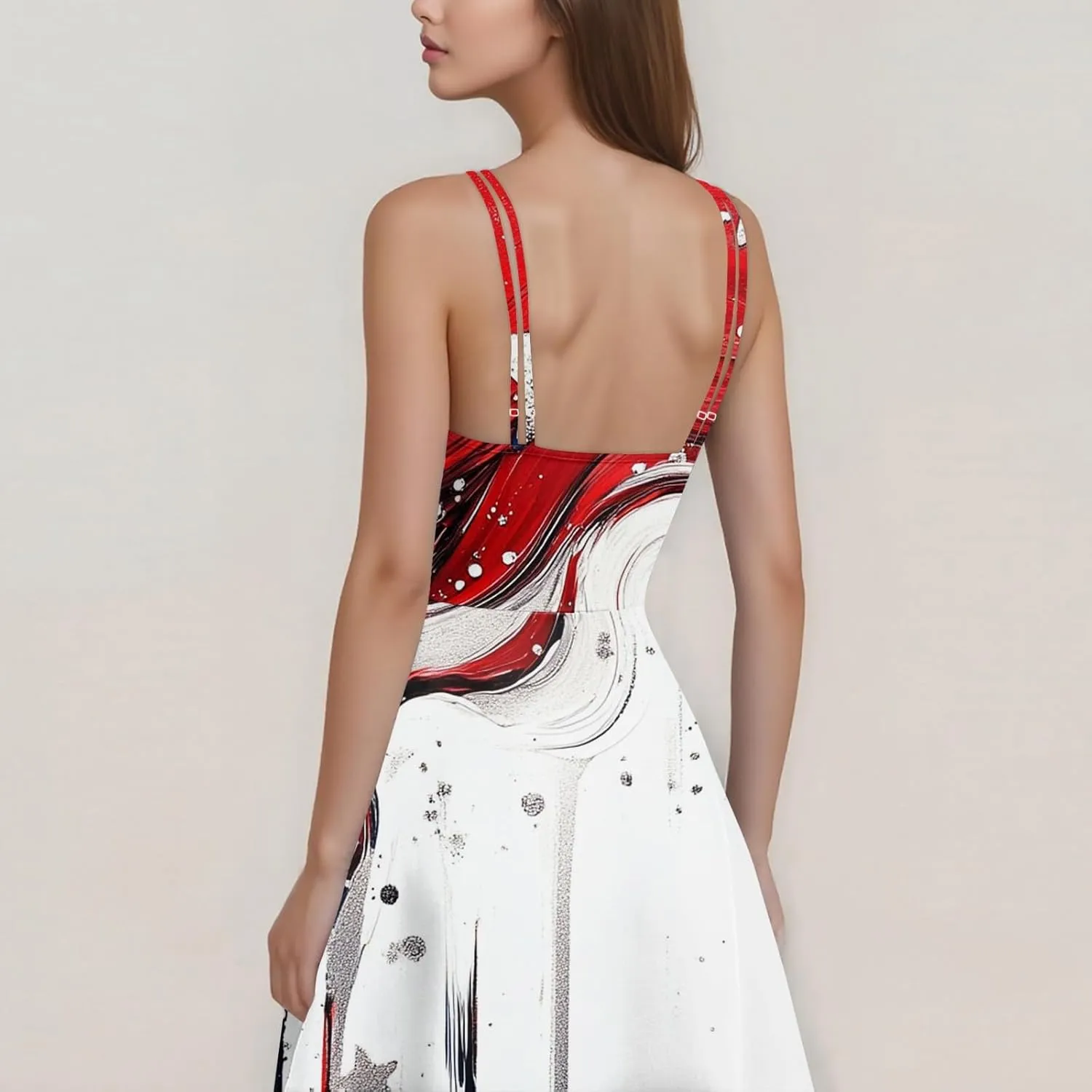 4th of July Dress for Women Women's Independence Day Print Off-The-Shoulder 50s 60s Punk Vintage Dresses