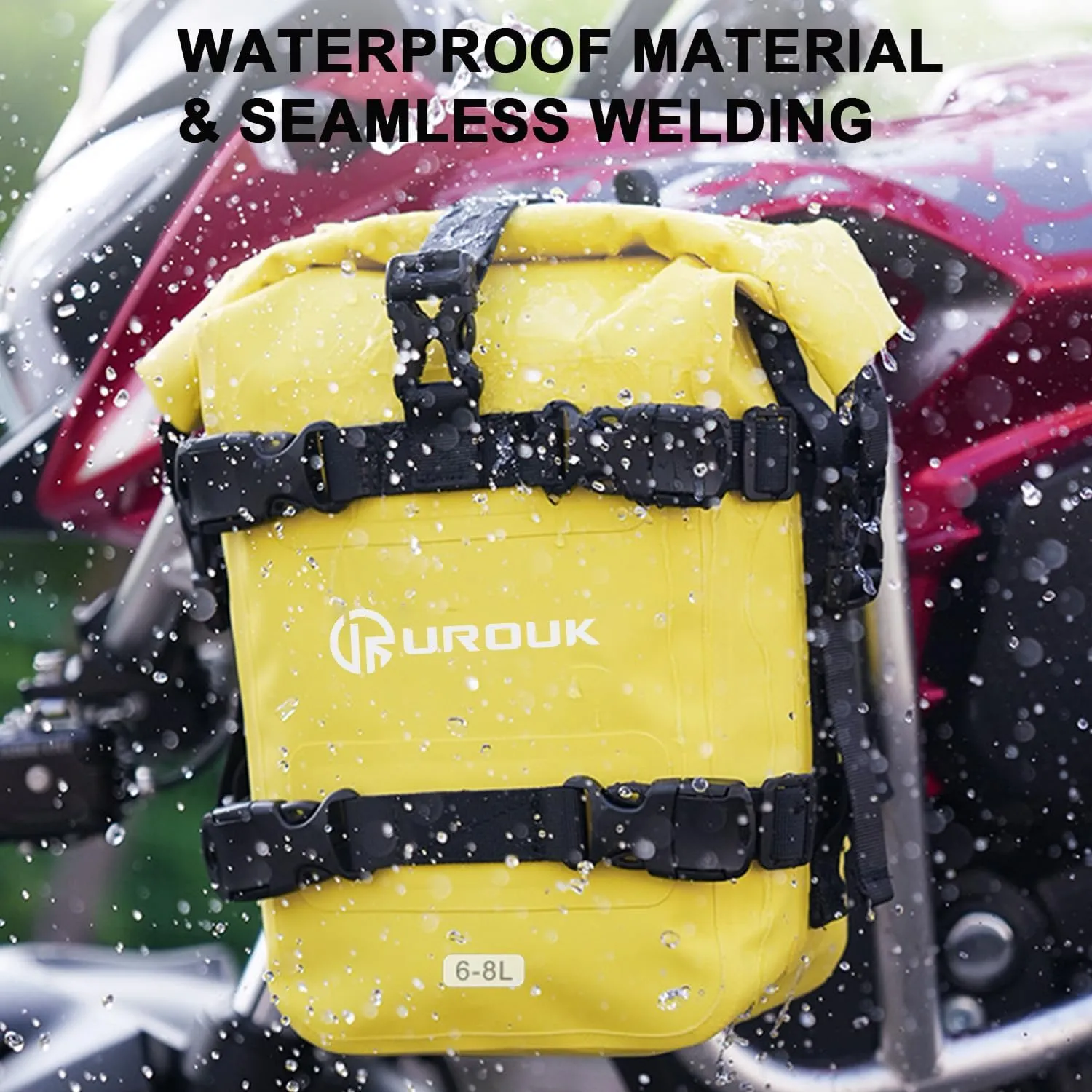 6-8L Waterproof Motorcycle Bumper Bag Motor Crash Bar Bag Side Frame Pannier Bag with Shoulder Strap - Essential Riding Gear for Motorcycles