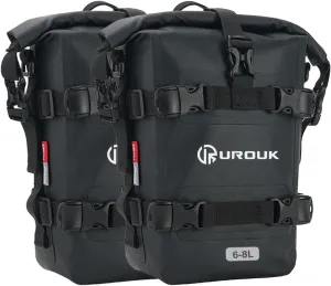 6-8L Waterproof Motorcycle Bumper Bag Motor Crash Bar Bag Side Frame Pannier Bag with Shoulder Strap - Essential Riding Gear for Motorcycles