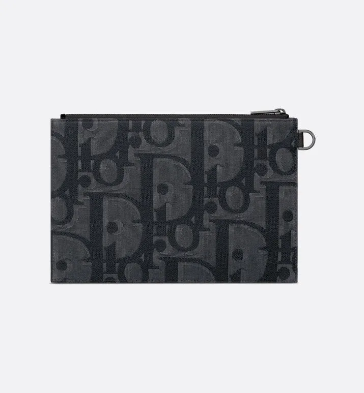 A5 Pouch • Black Maxi Dior Oblique Jacquard