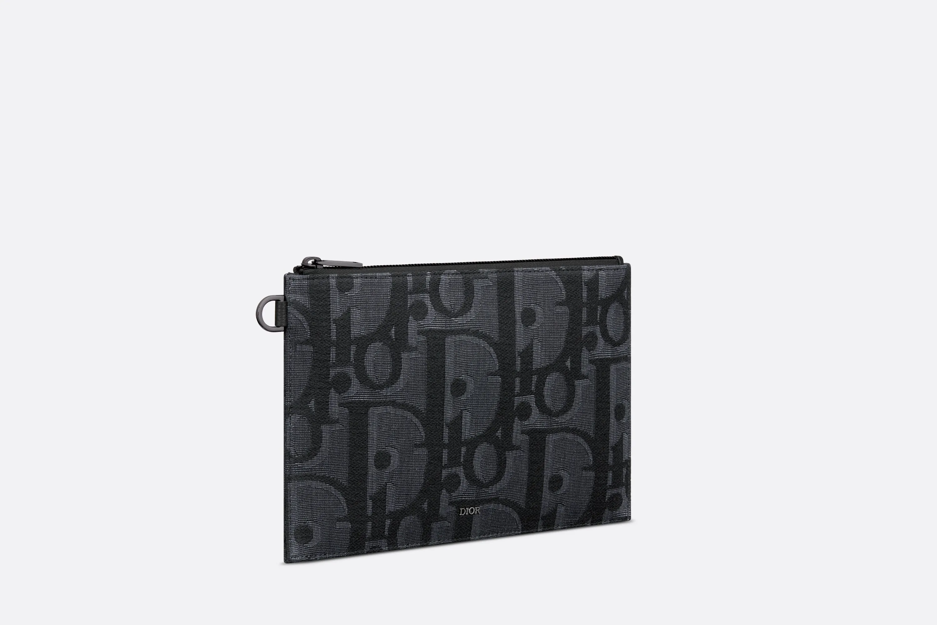 A5 Pouch • Black Maxi Dior Oblique Jacquard