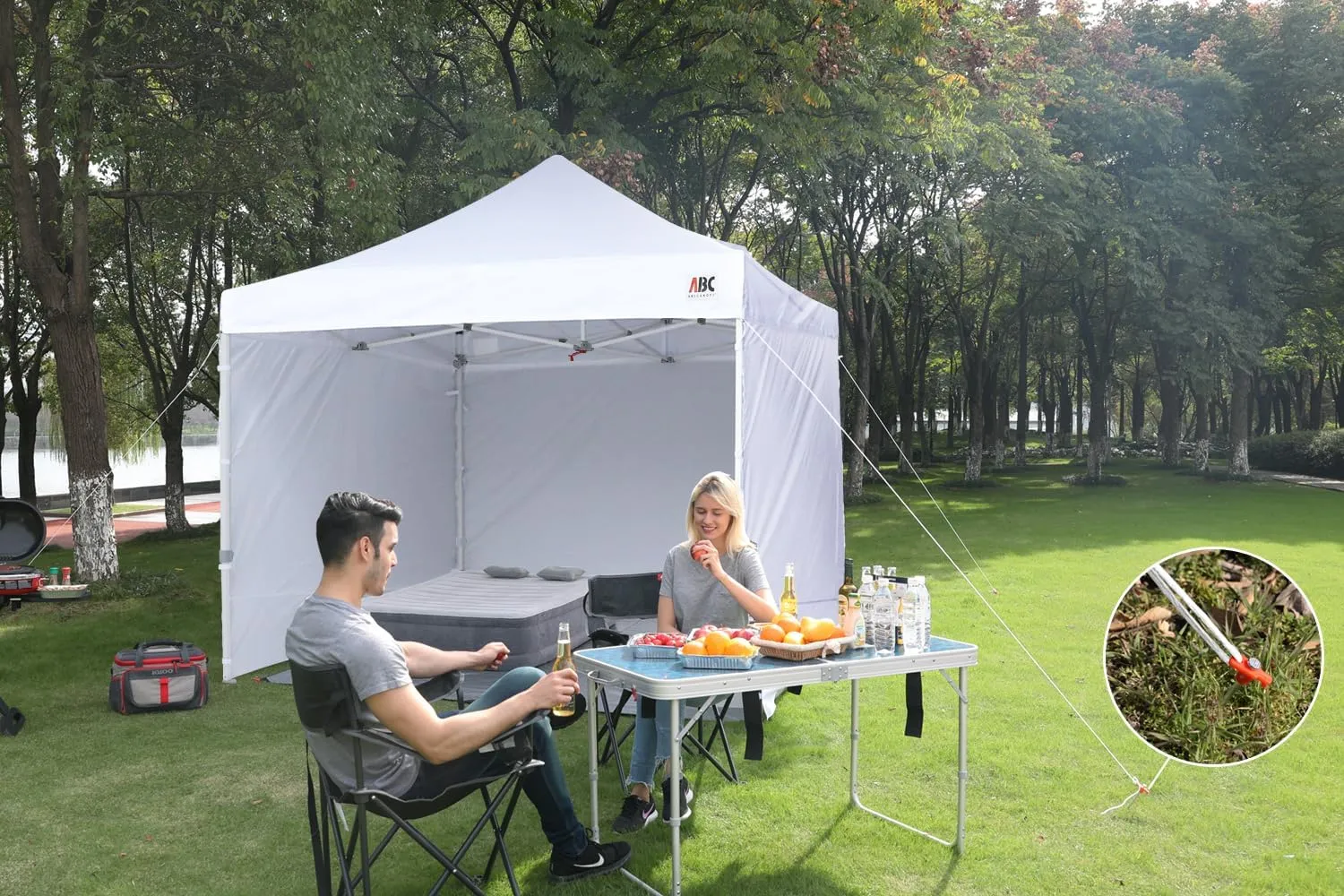 ABCCANOPY Easy Pop Up Canopy Tent with Sidewalls 10x10 Commercial -Series, White