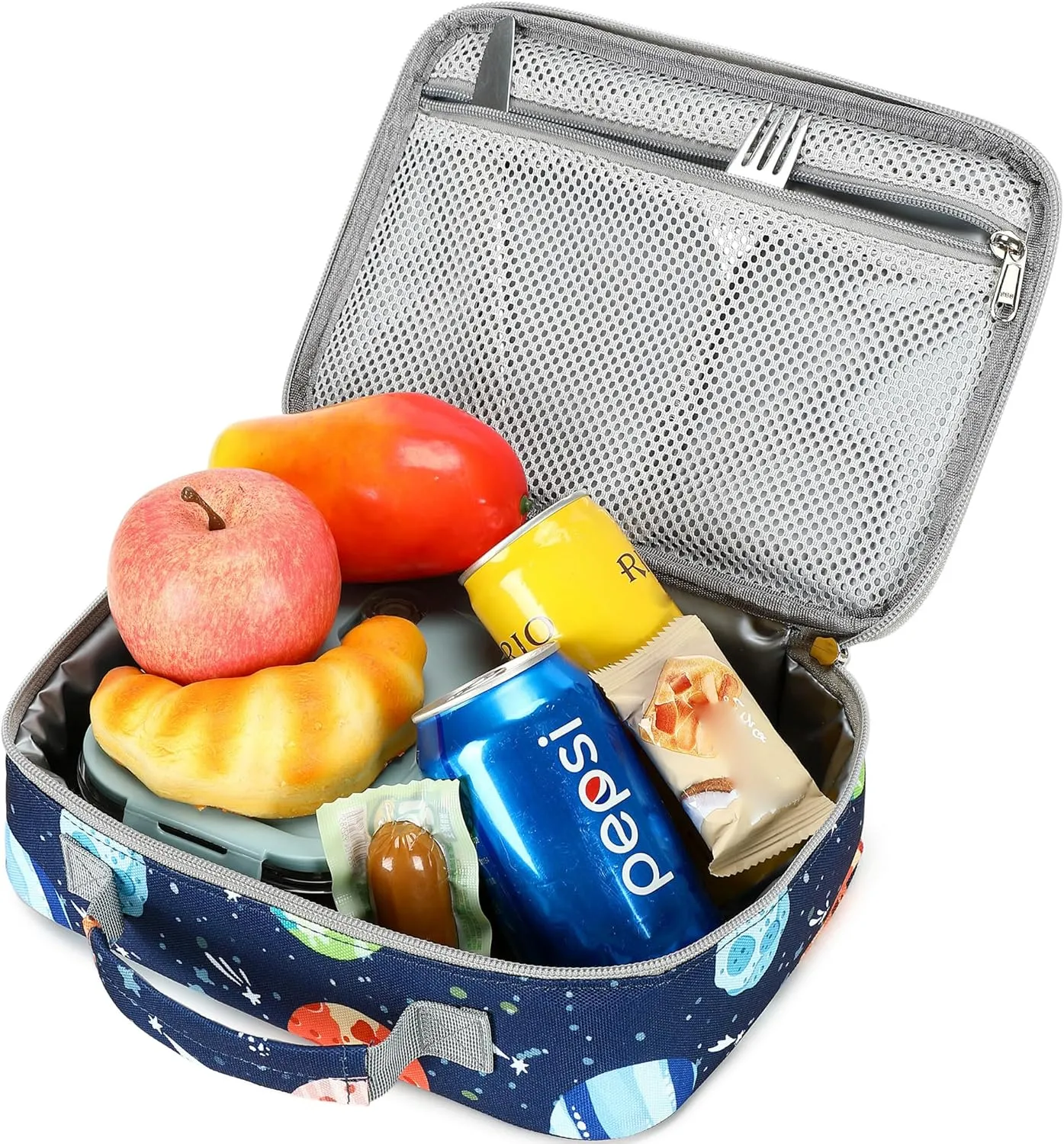 abshoo Solar System Kids Lunch Bag for Boys Ages 4-6-8-10 Insulated Reusable Lunch Bag Tote Kit for Toddler Kindergarten Elementary School (Space Planets)