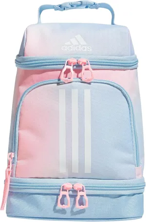 adidas Excel Bags, Cooler with Zipper, Pocket for Ice Pack, and Clip, Temperature Control Insulation, Lunch Dazed Gradient Clear Sky/Clear Sky Blue/Pink Spark, One Size
