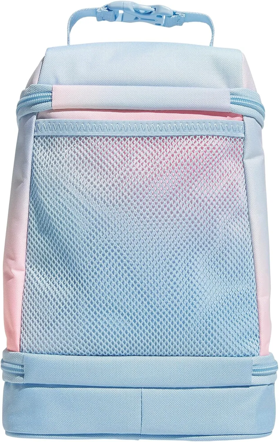 adidas Excel Bags, Cooler with Zipper, Pocket for Ice Pack, and Clip, Temperature Control Insulation, Lunch Dazed Gradient Clear Sky/Clear Sky Blue/Pink Spark, One Size