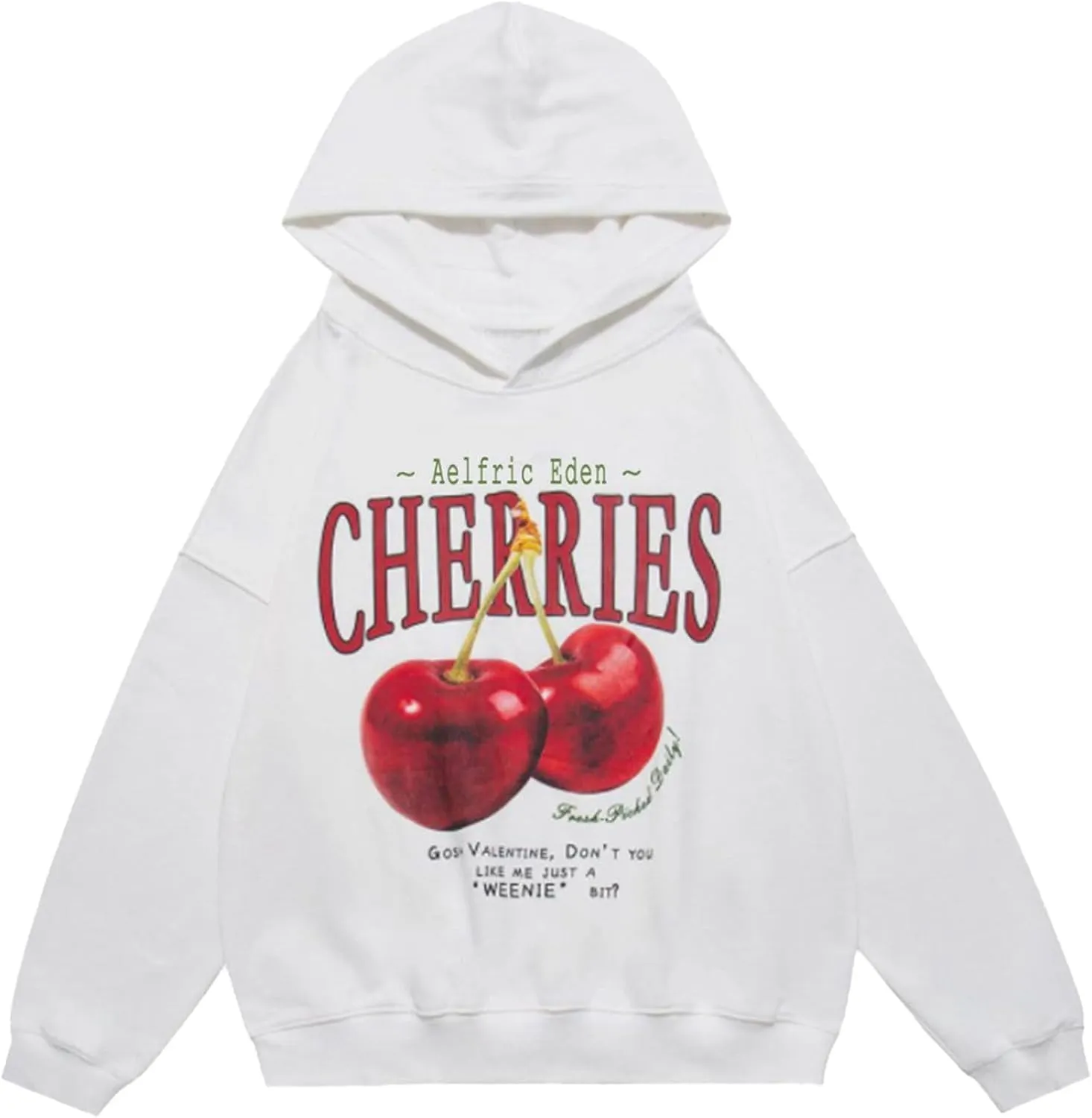 Aelfric Eden Cherry Graphic Hoodies Streetwear Hooded Sweatshirt Pullover Hip Hop Fashion Hoodies