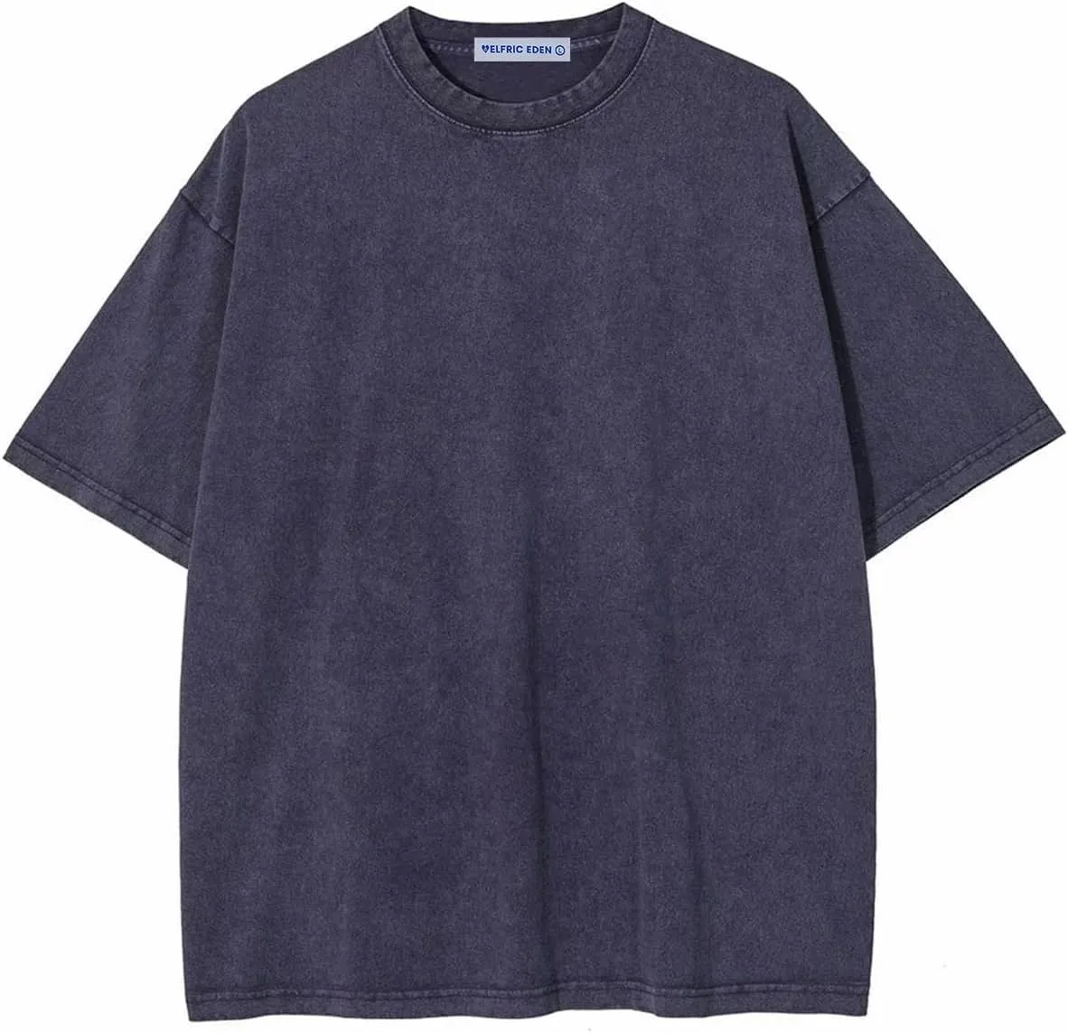 Aelfric Eden Mens Cotton Wash Solid T-Shirts Oversized Unisex Short Sleeve Streetwear Rap Hip Hop Basic Tee Tops