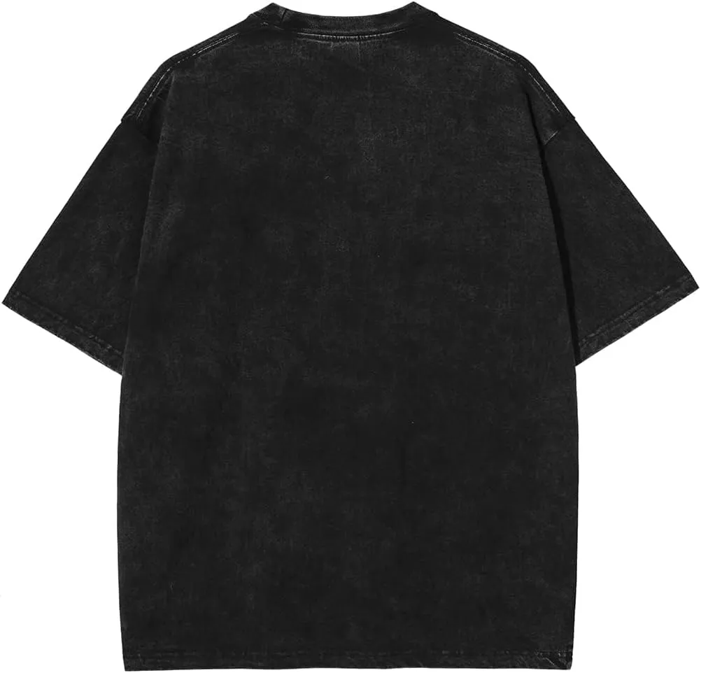 Aelfric Eden Mens Cotton Wash Solid T-Shirts Oversized Unisex Short Sleeve Streetwear Rap Hip Hop Basic Tee Tops