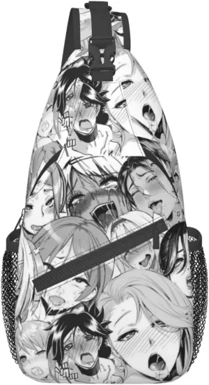 Ahegao Sling Backpack Chest Bag Crossbody Shoulder Bag Gym Cycling Travel Hiking Daypack For Men Women