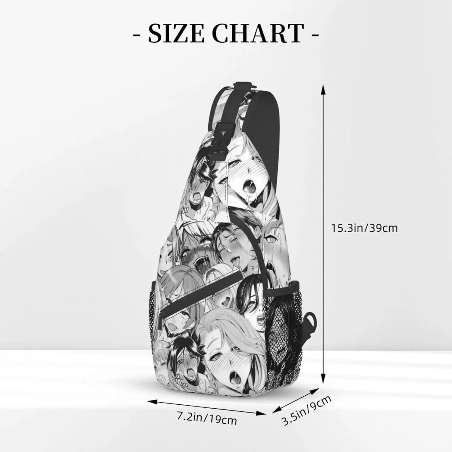 Ahegao Sling Backpack Chest Bag Crossbody Shoulder Bag Gym Cycling Travel Hiking Daypack For Men Women