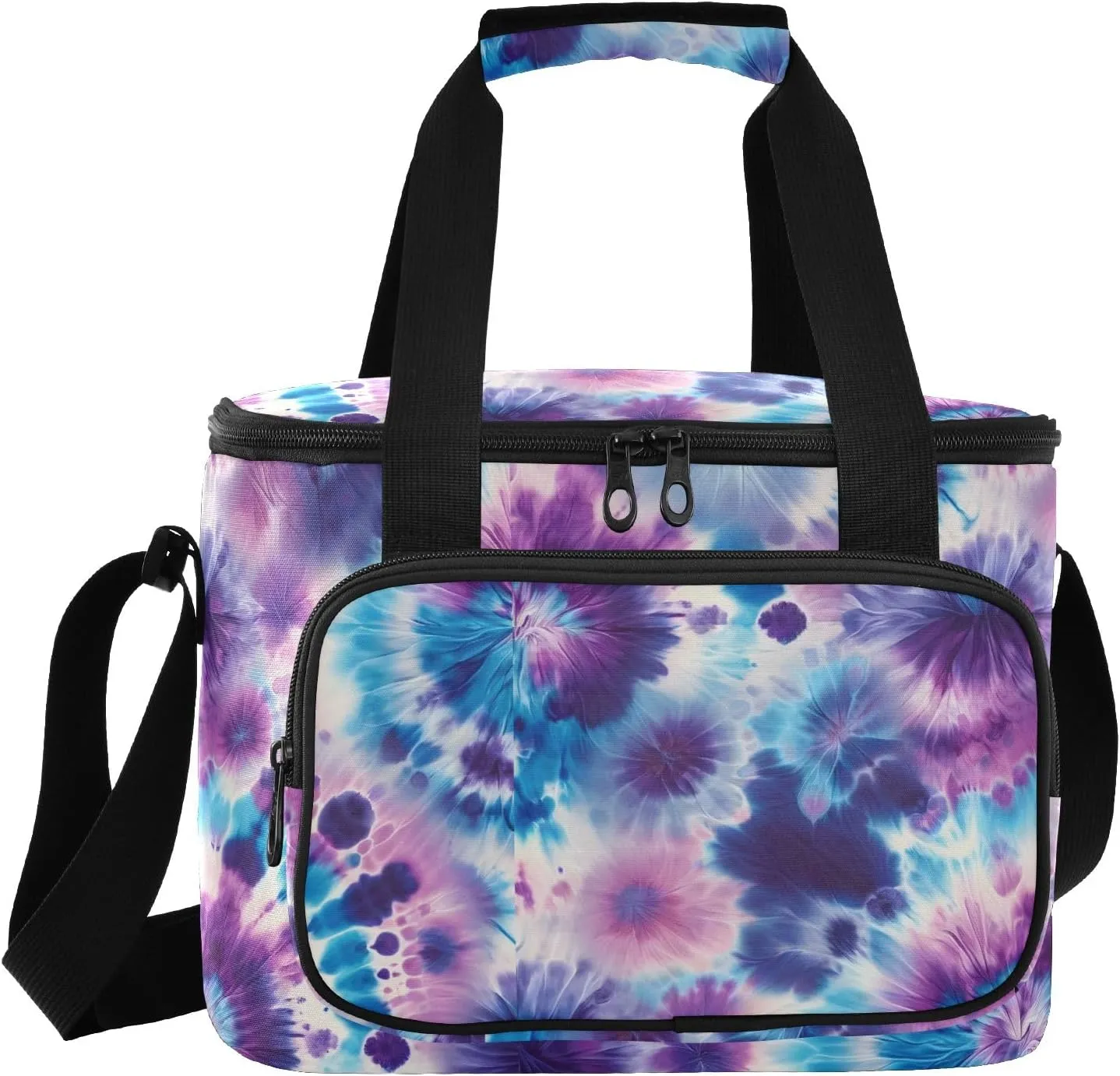 ALAZA Large Lunch Bag Insulated Cooler Bag Soft Lunch Box Bacterial Colony Abstract Waterproof Leakproof Beach Travel Picnic Portable