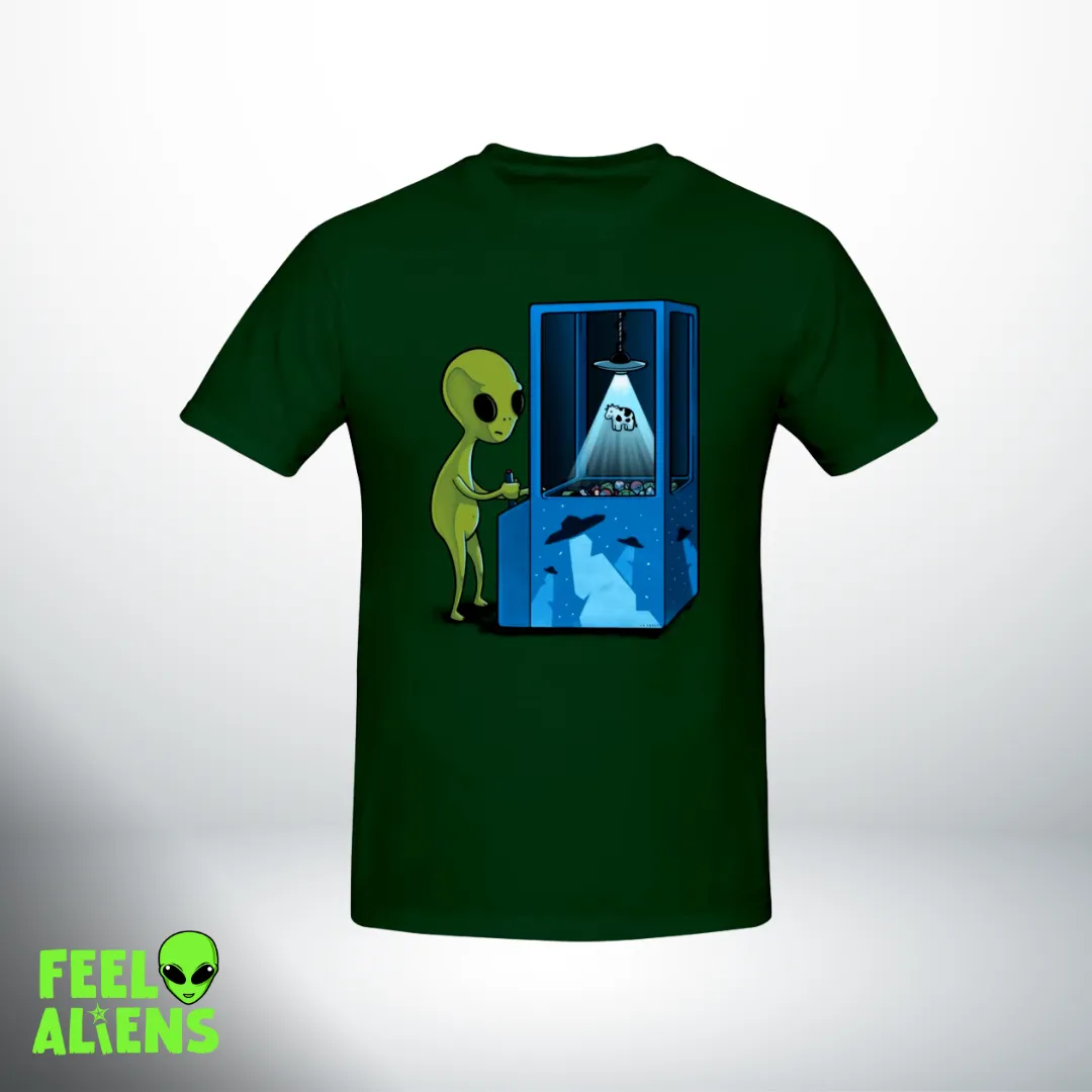 Alien Claw Machine T-Shirt - Vintage Cartoon Graphic Tee