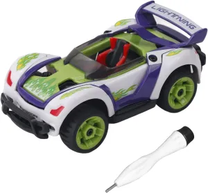 Alloy Pull Back Toy Car DIY Removable Car Pull Back Toy Car Manual Assembly Car Model Educational Toys WJC-07 KLX600-20 (Green with White)