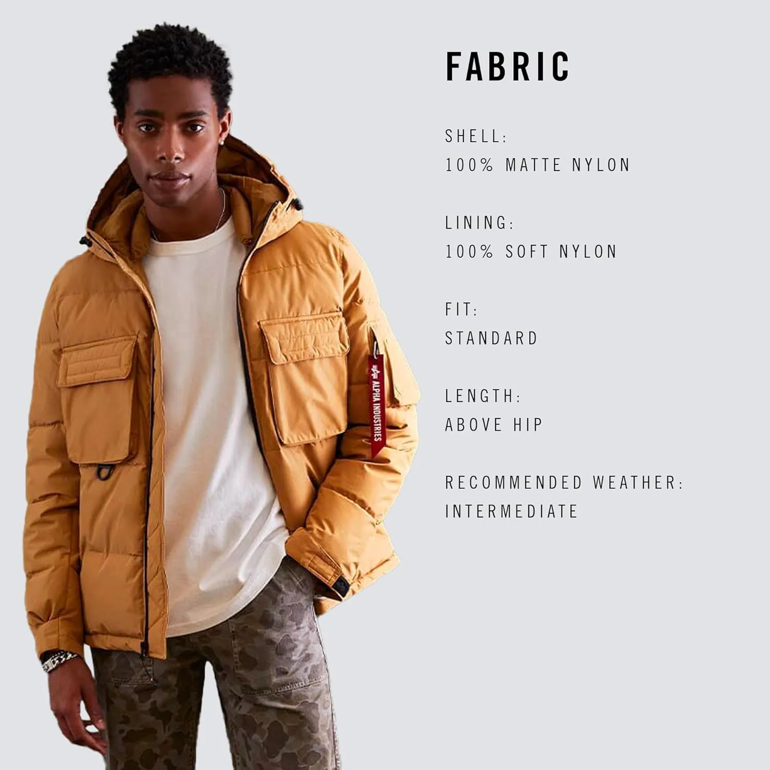 Alpha Industries Men's Hooded Puffer Jacket