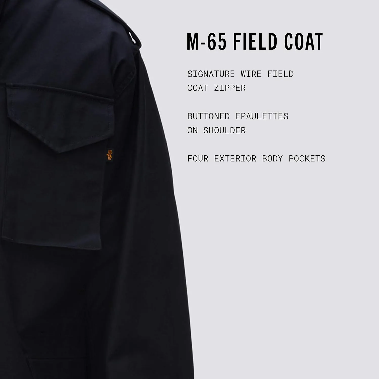 Alpha Industries Men's Tall Size M-65 Thigh Length Zip Field Coat with Pockets