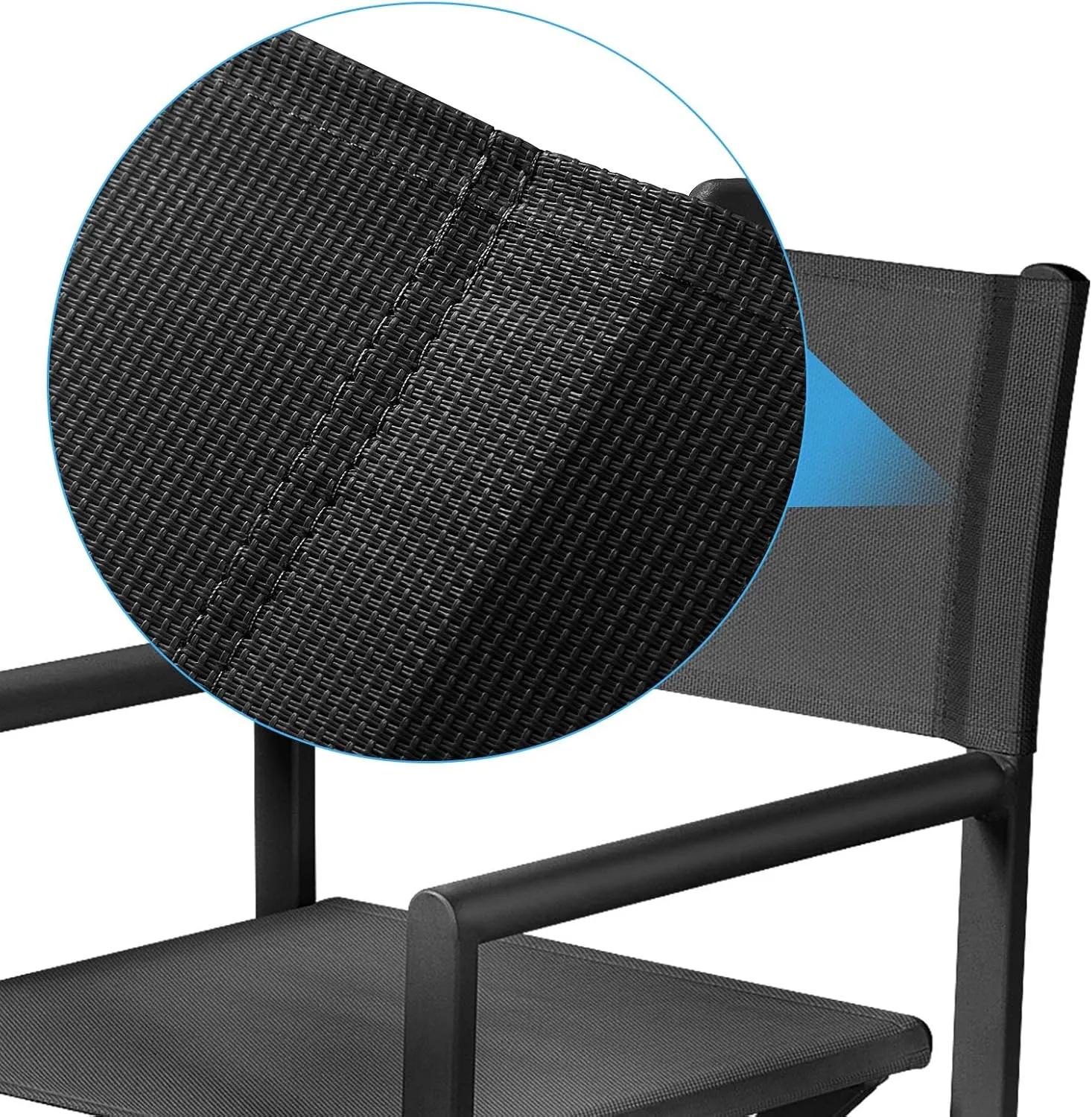 Aluminium Directors Chair Camping Chair Portable Folding Chair Outdoor and Indoor Use for Living Room, Patio, Backyard, Picnic and Balcony (1, Black, Standard)